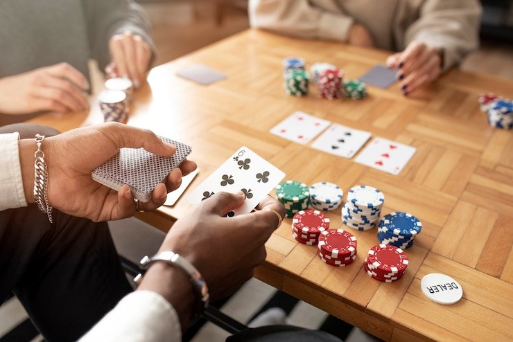 Dealer sarang188 melempar dua dadu dalam permainan Dice dengan kamera HD mengabadikan setiap putaran